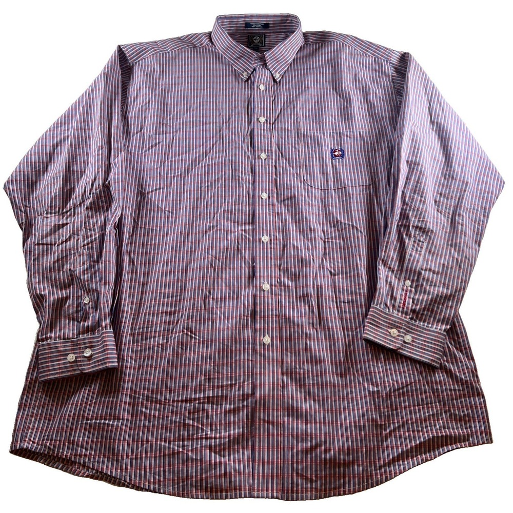 Cinch‎ Men's XXL Blue Red Stripe Long Sleeve Button Down Shirt Western Cowboy